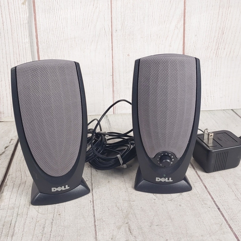 Dell A215 Multimedia Computer Speakers System With Power Adapter TESTED Gray